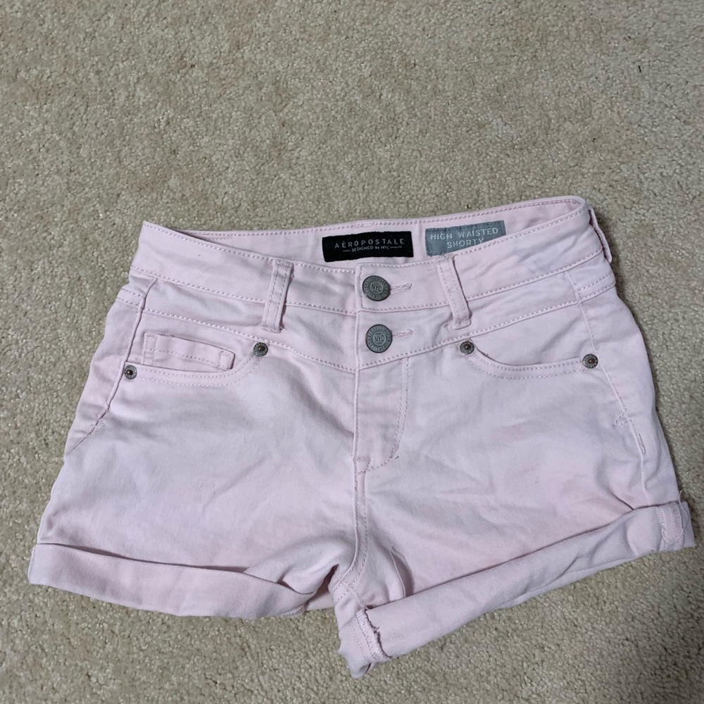 Pink jean shorts